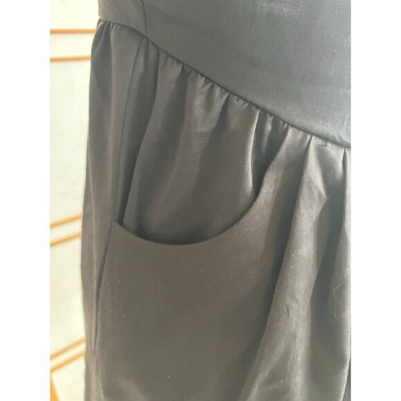 Free People Black Mini Dress, tie back, pockets, Boho Size 4 - Picture 4 of 11